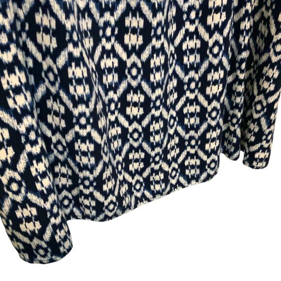Old Navy Tunic Dress Blue Cream Tassel Womens Large - Picture 7 of 10